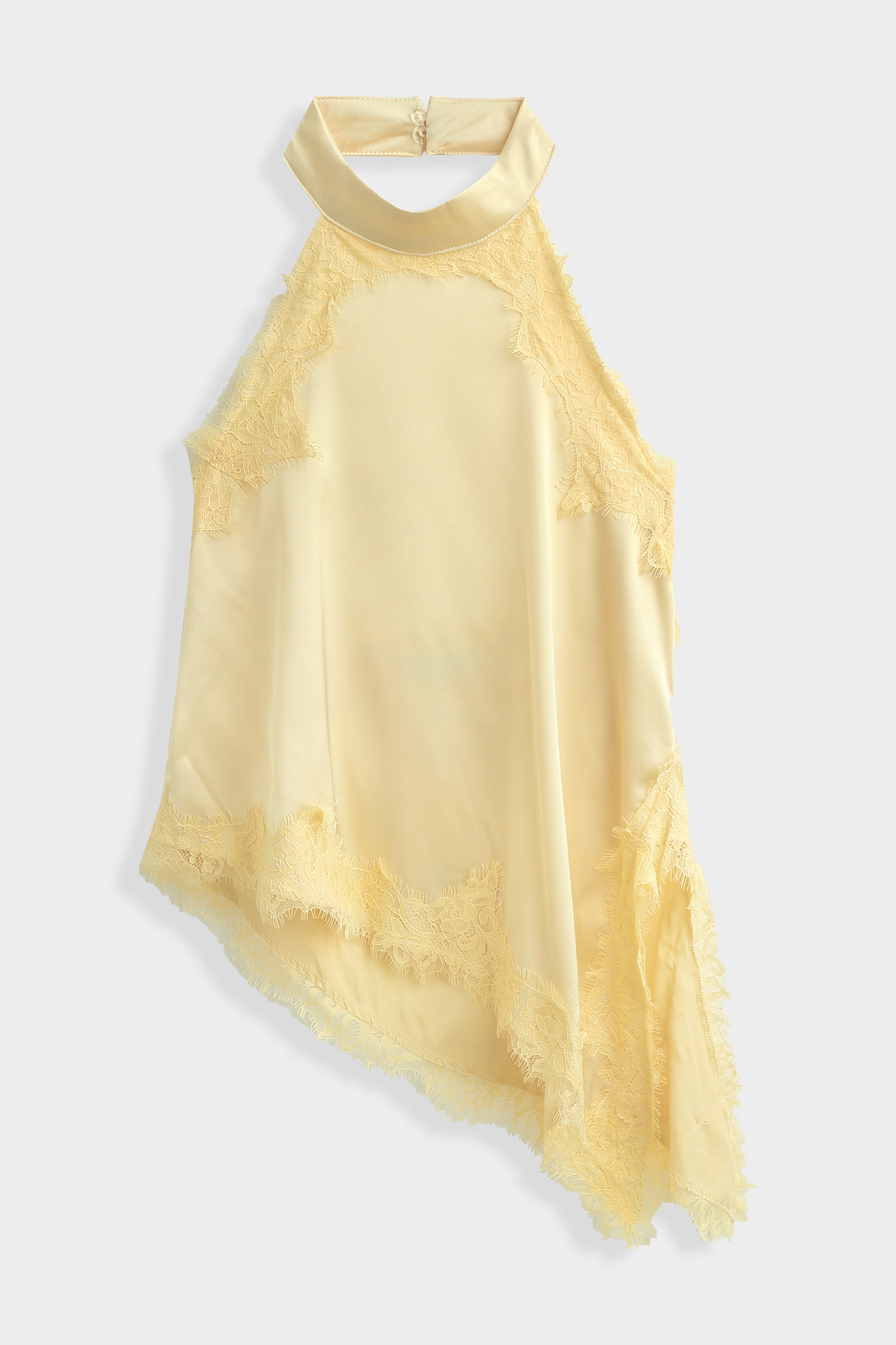 Debbie Vintage Butter Yellow Lace Halter Top