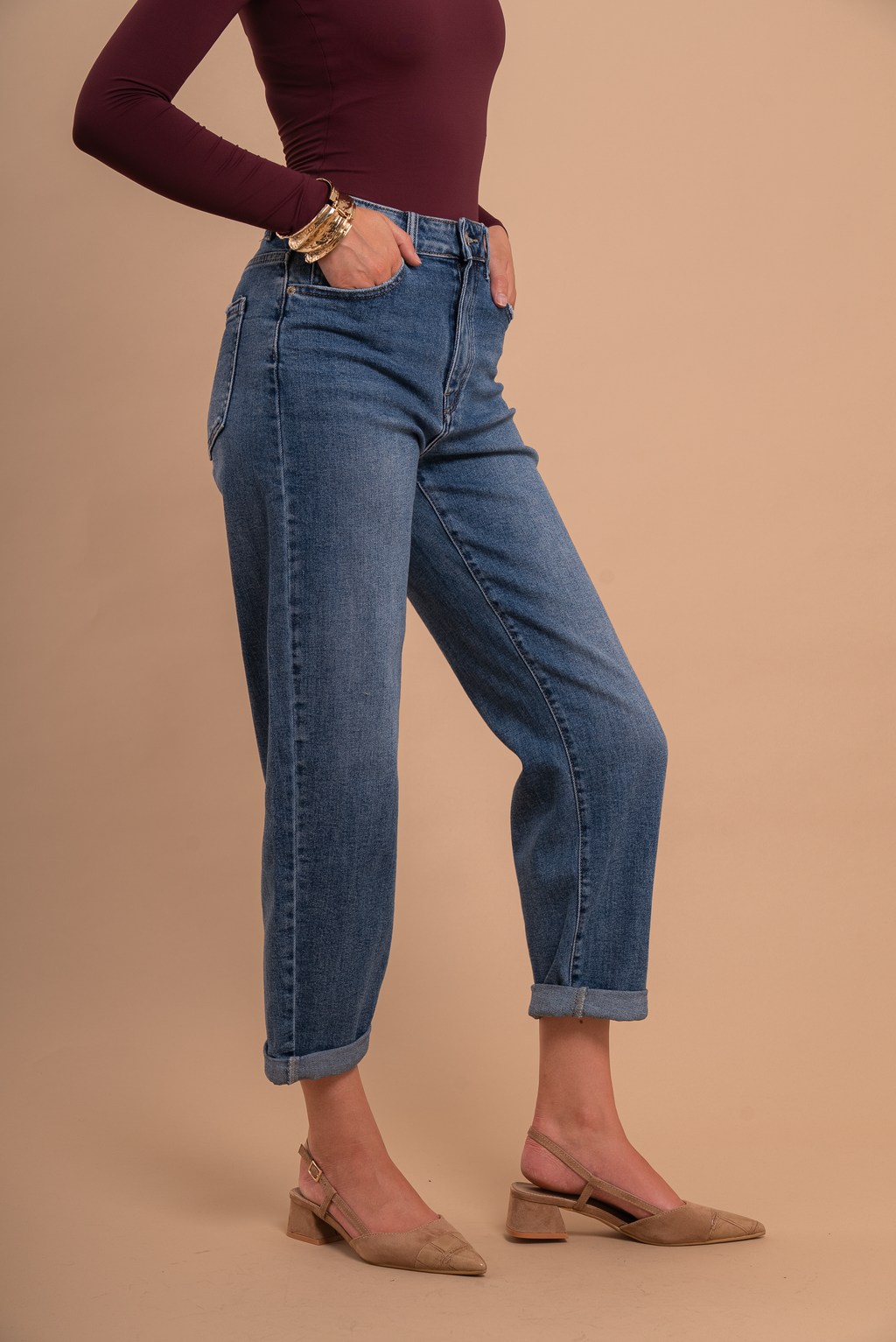 GRACE Mom Jeans - Blue