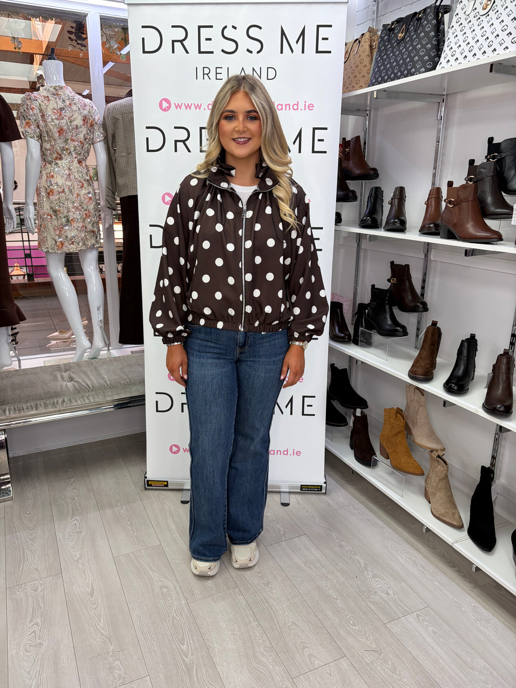 Hayleigh Polka Dot Jacket - Brown
