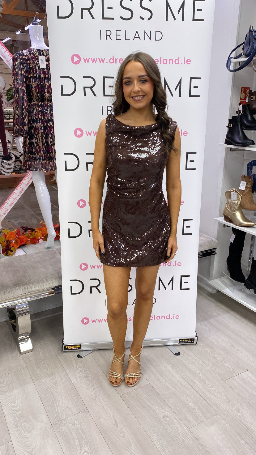 CARISSA DRESS - BROWN