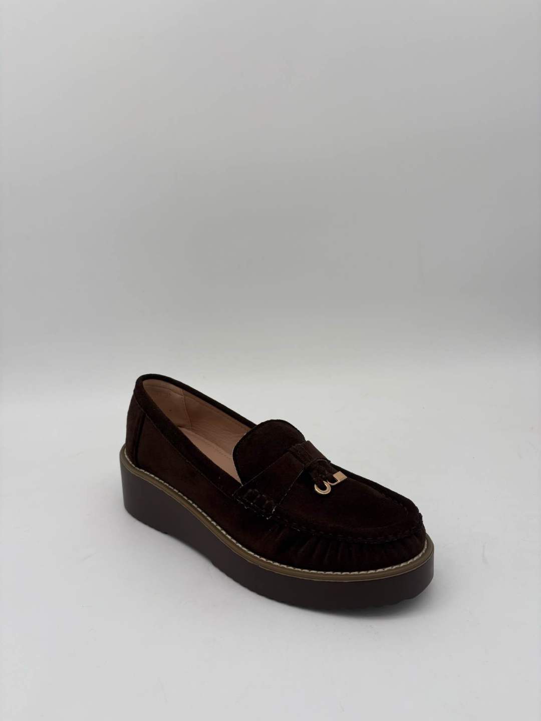 Janice Suede Platform Loafers – Black