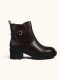 Primrose Buckle Detail Chelsea Ankle Boots - Brown