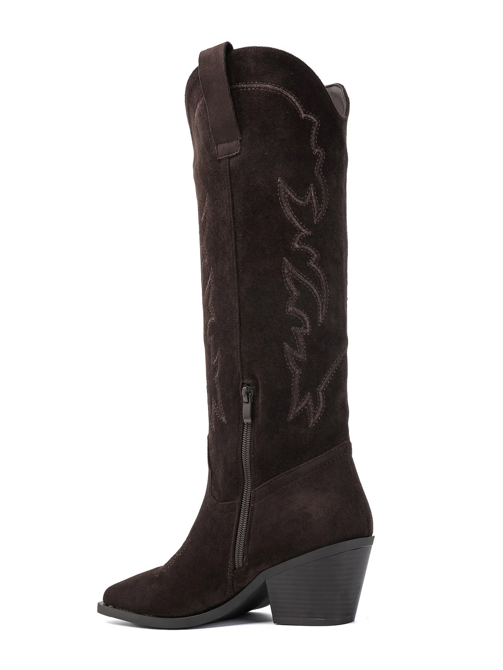 Jessie Western Embroidered Knee-High Cowboy Boots – Brown