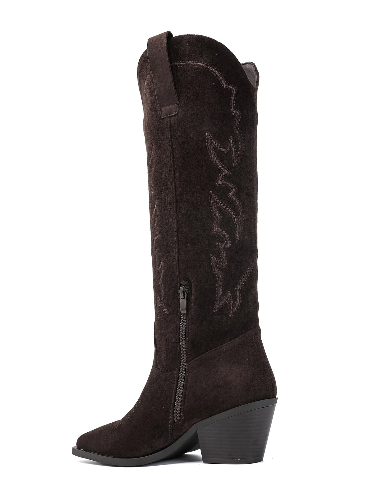 Jessie Western Embroidered Knee-High Cowboy Boots – Brown