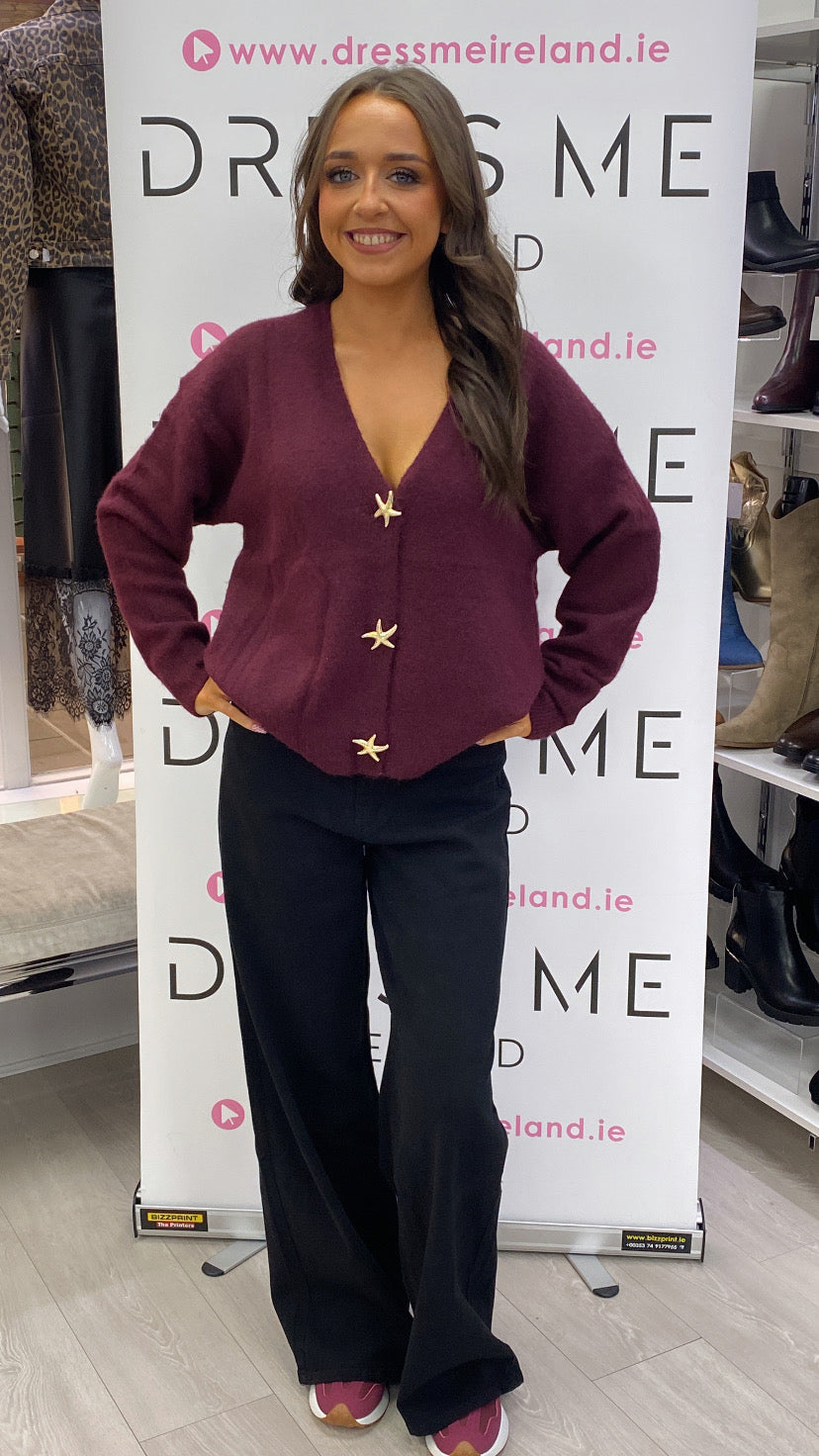 NANCI CARDIGAN - BURGANDY