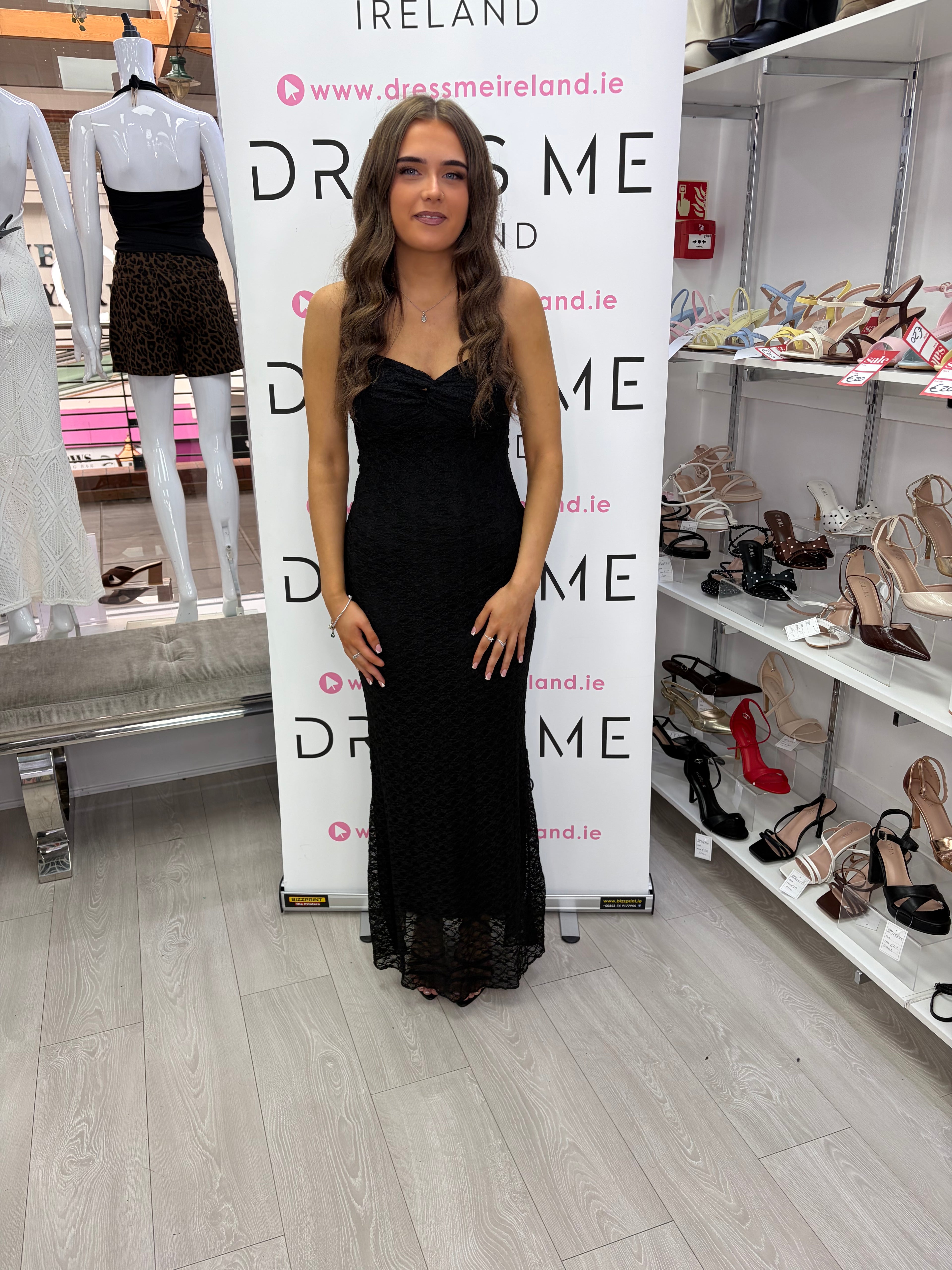 Danica Lace Midi Dress – Black