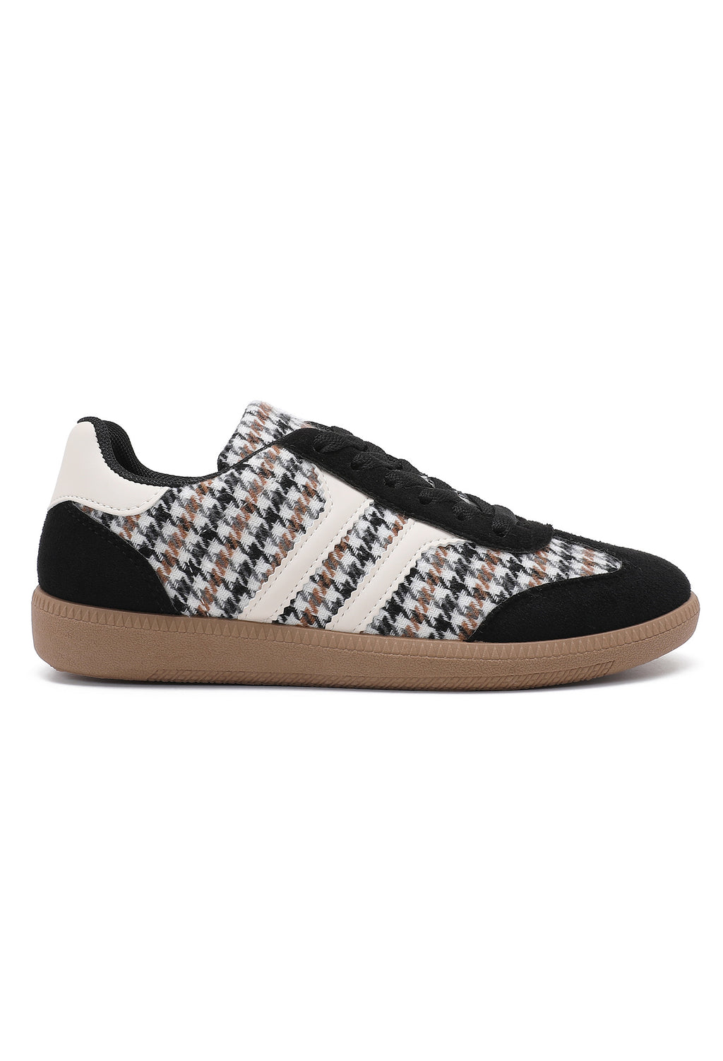 Isabel Check Trainers – Black
