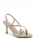 Gail Buckle Detail Heeled Sandal - Gold