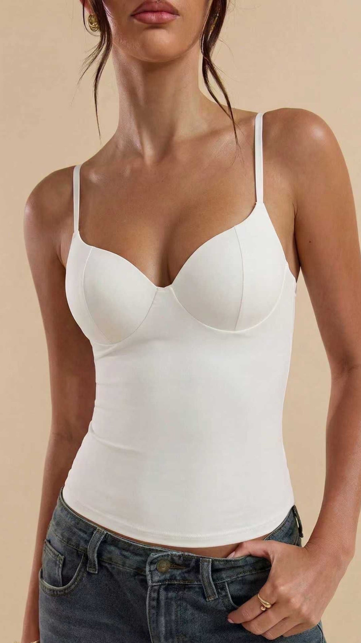 Darcie Contour Cami Top - White