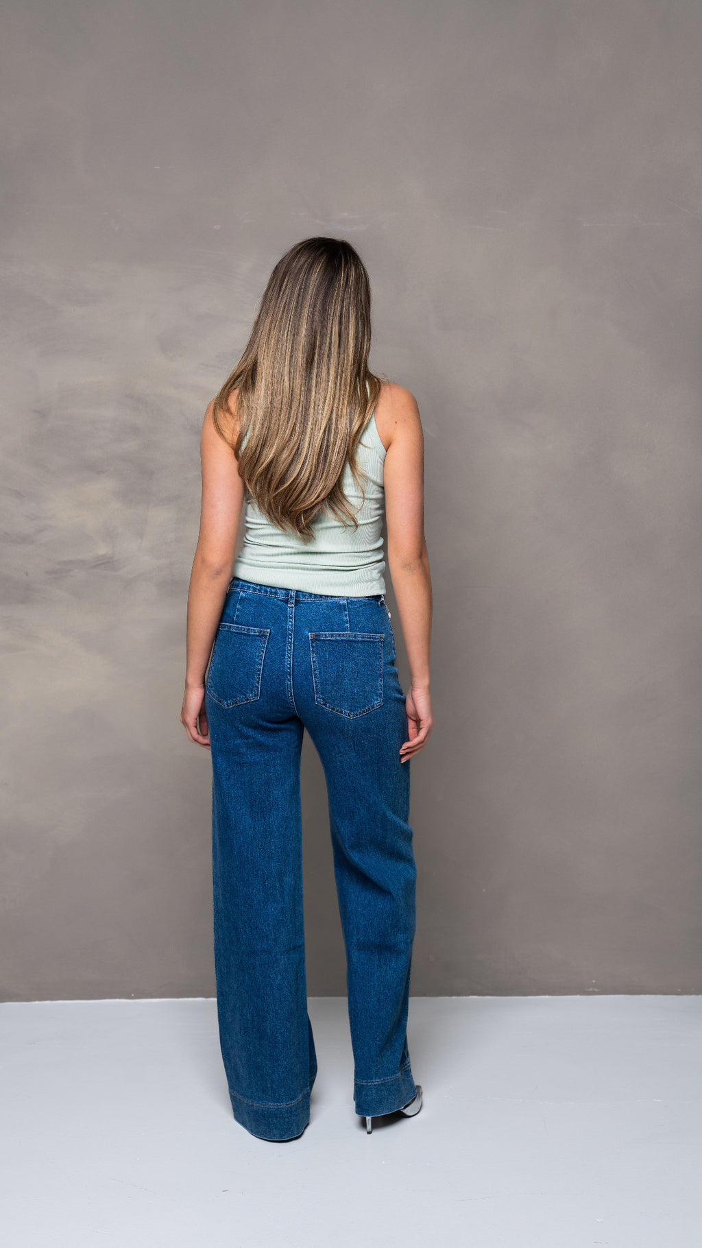 NIAMH Blue Denim Stretchie Wide-Leg Jeans