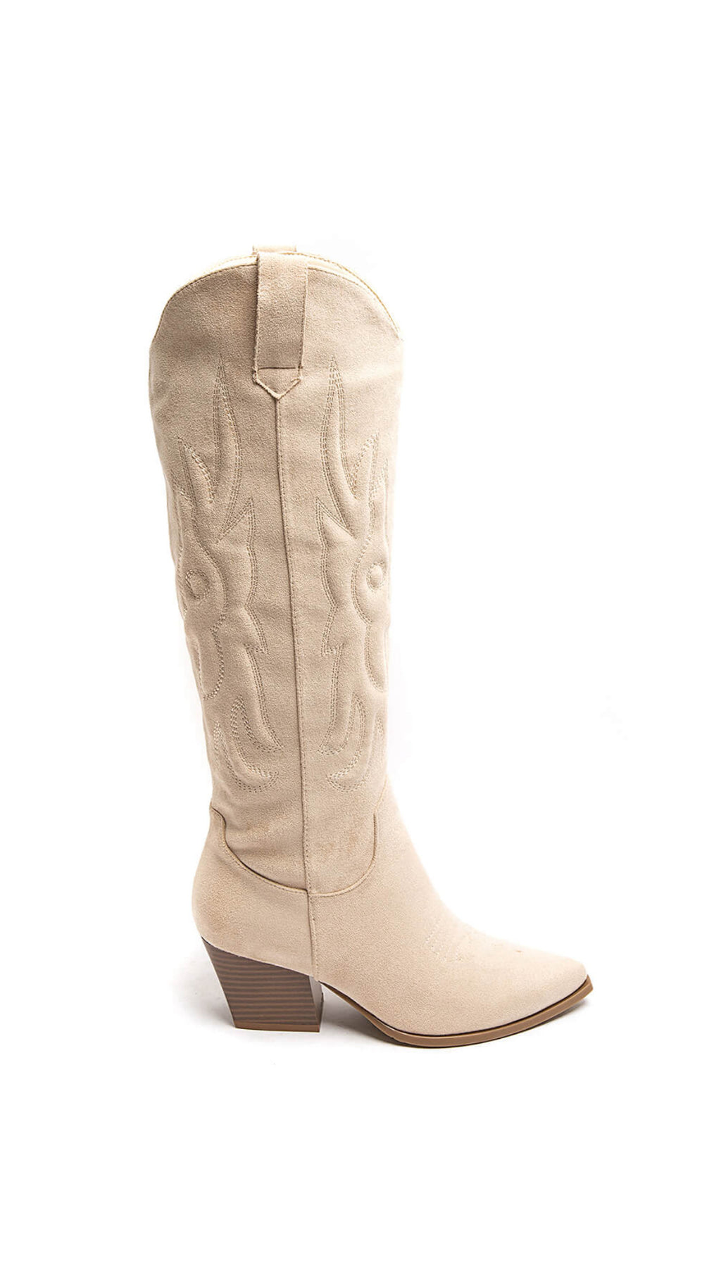 EVE COWBOY WESTERN BOOTS - BEIGE