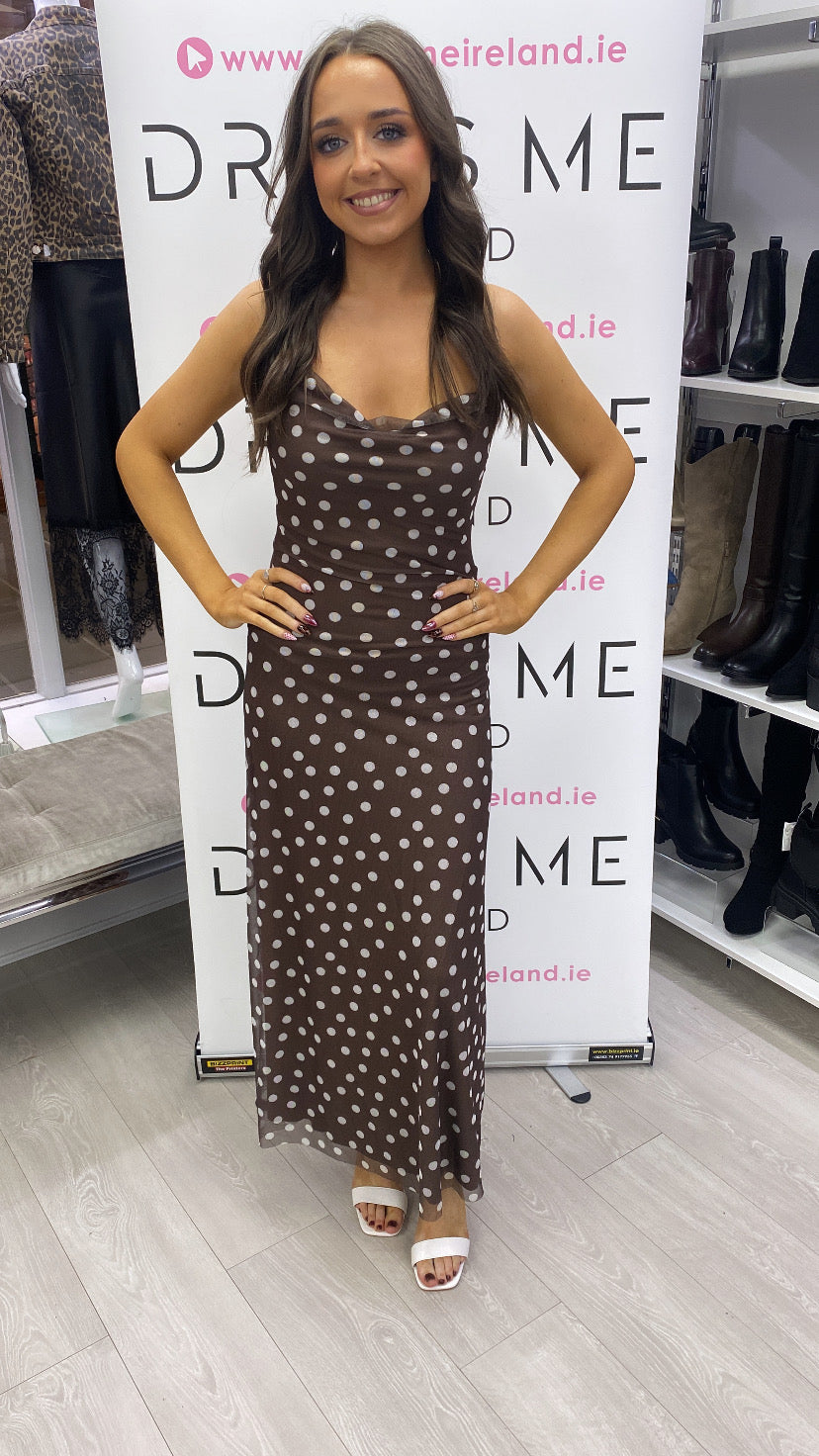 DOTTY DRESS - BROWN