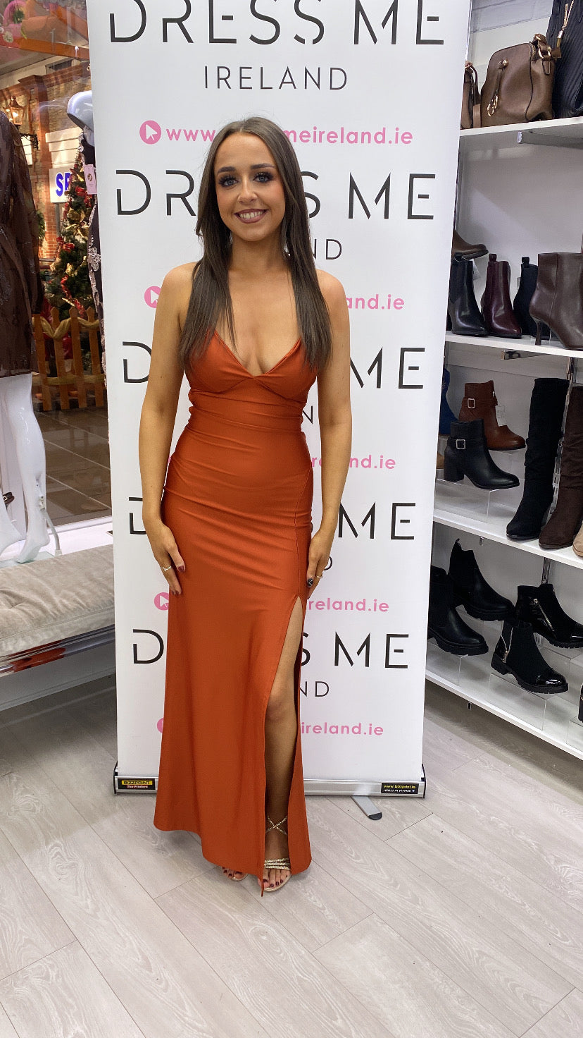 KIRSTY DRESS - BURNT ORANGE