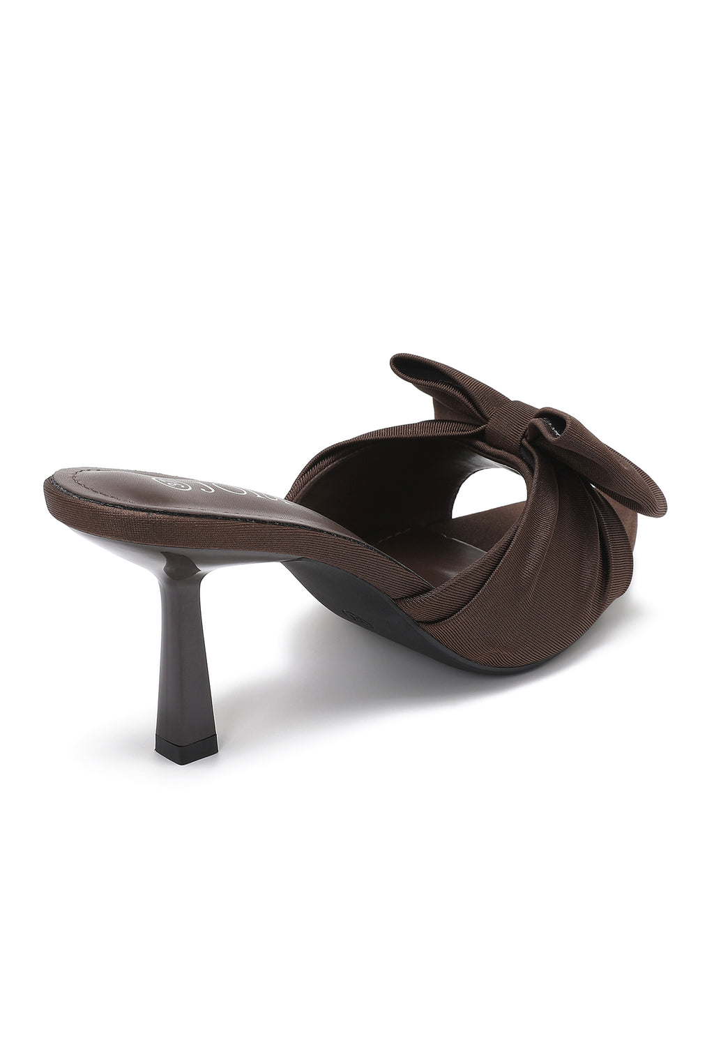 Marilyn Brown Bow Pointed-Toe Mule Heels