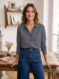 Sophia Check Shirt - Navy