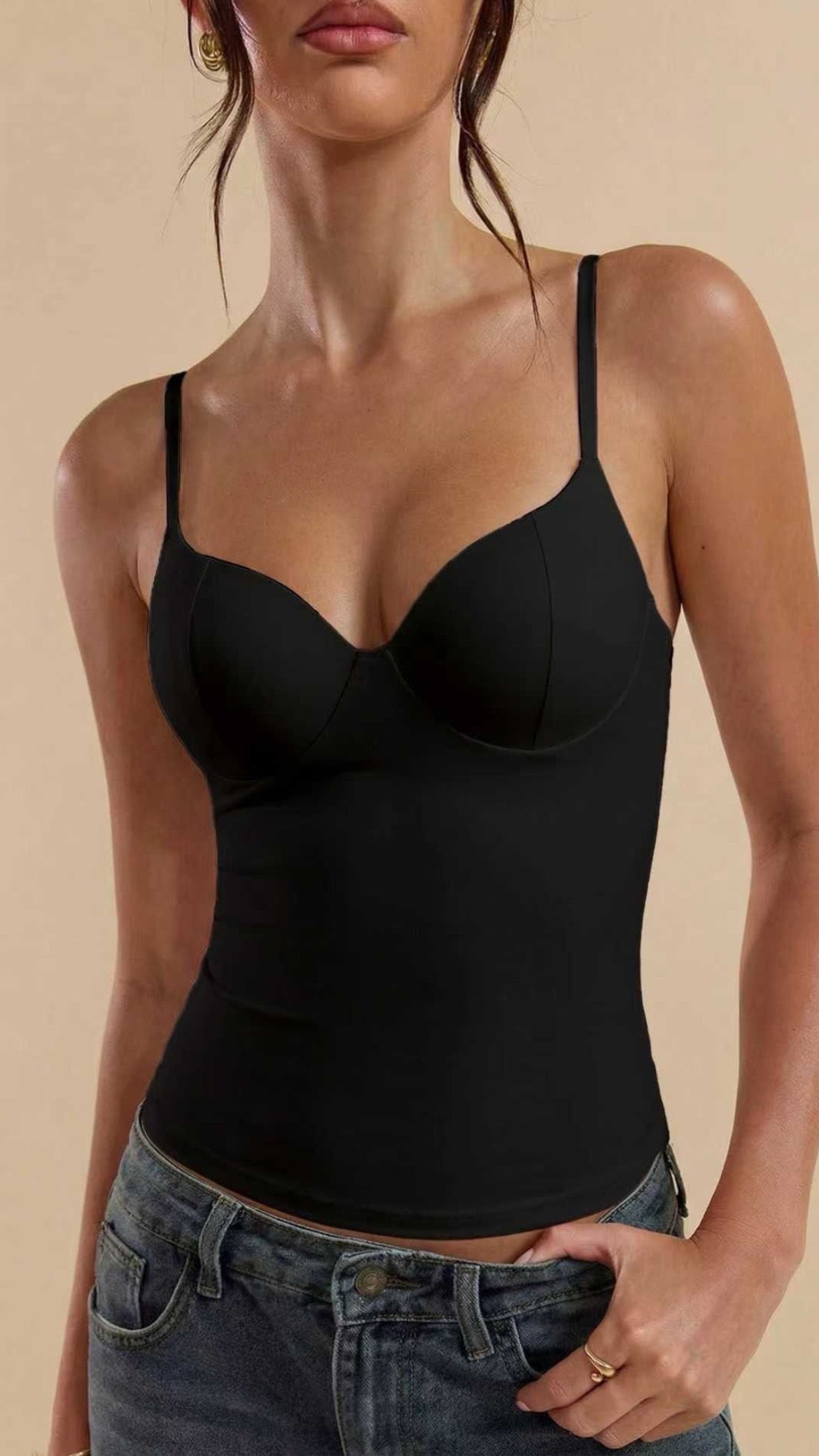 Darcie Contour Cami Top - Black