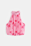 Harper Floral Bubble Hem Top - Pink