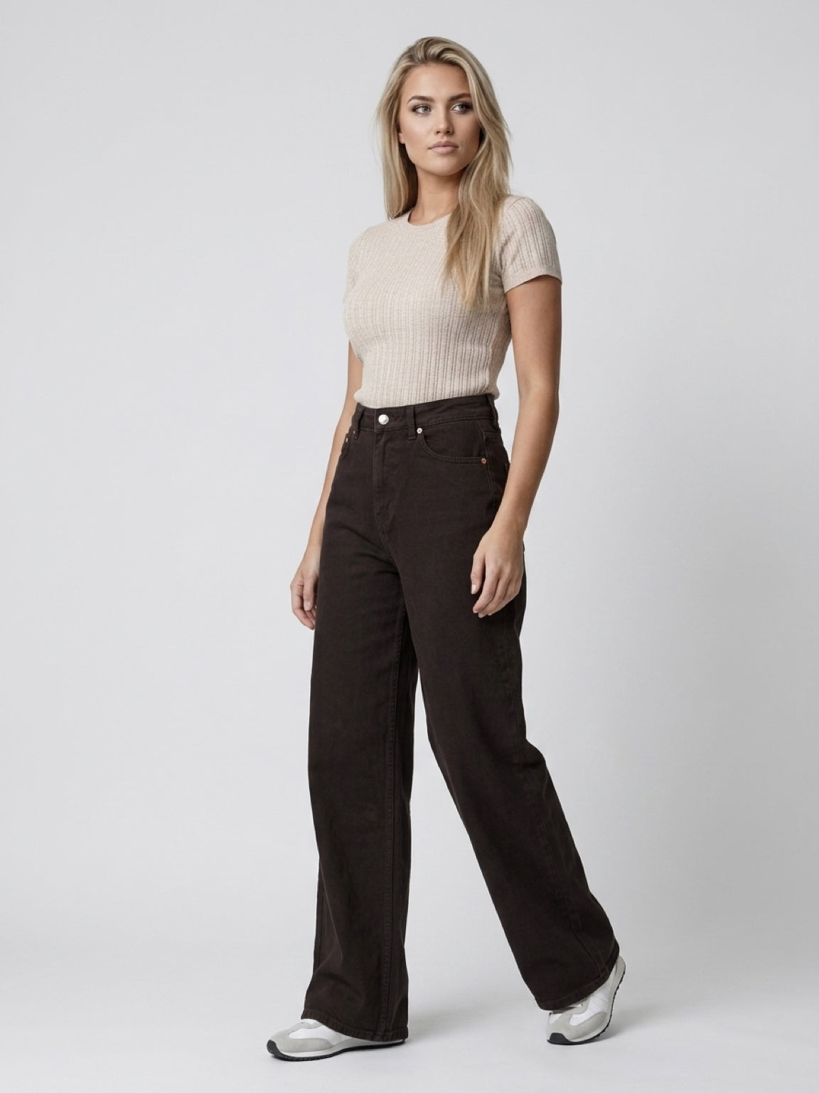 Bonnie Chocolate Wide Leg Jeans