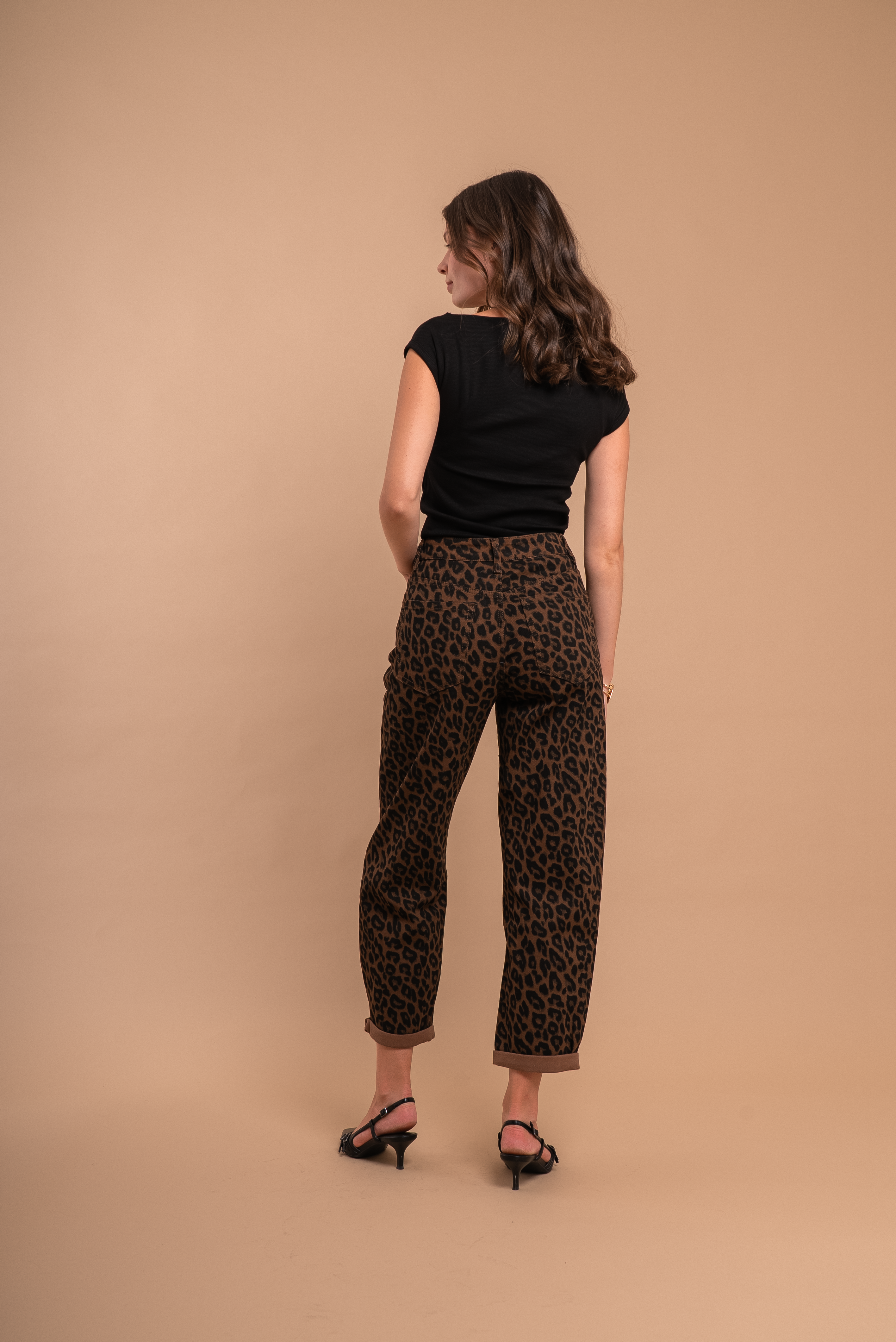 Sally High Rise Leopard Print Jeans