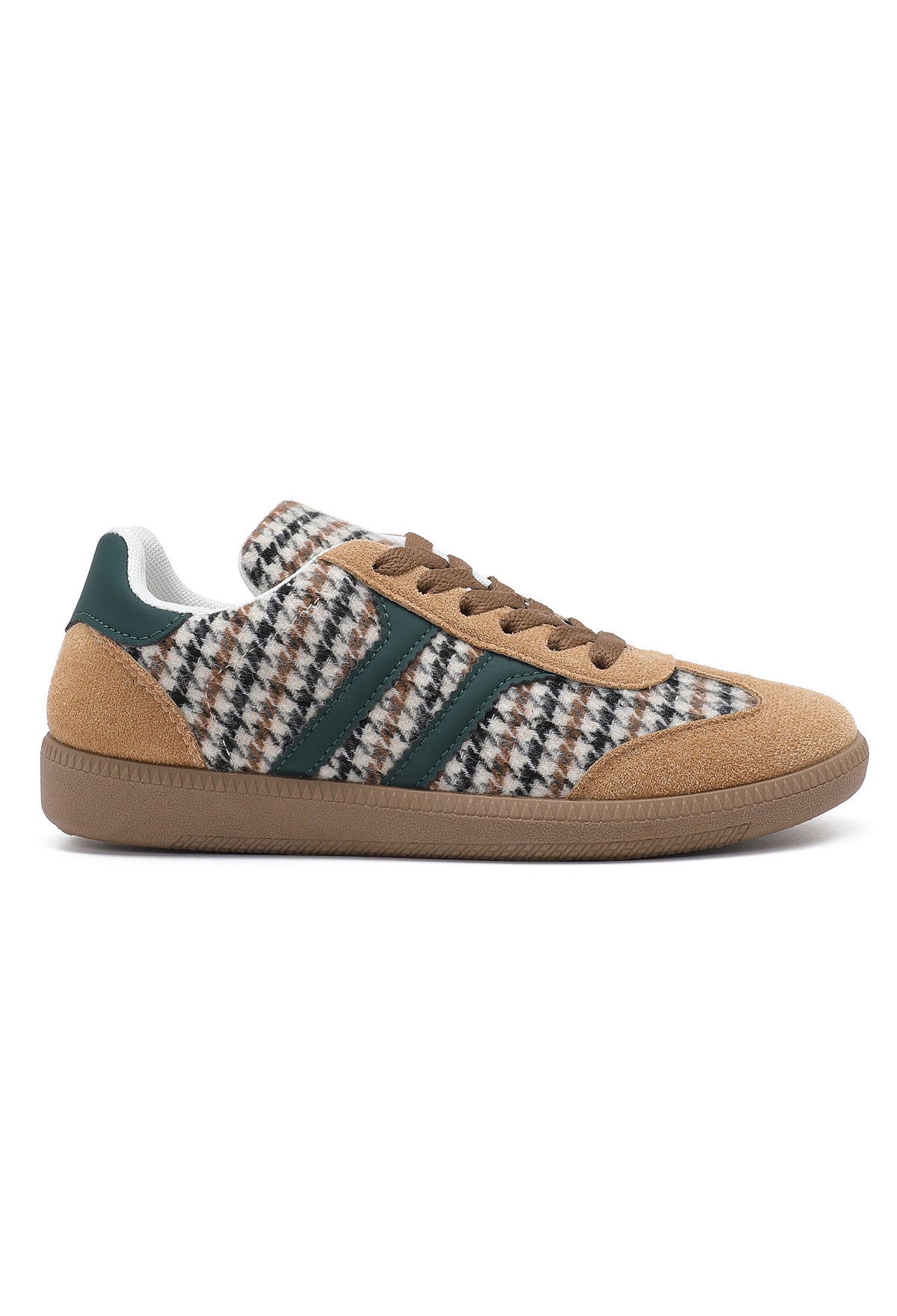 Isabel Check Trainers – Camel