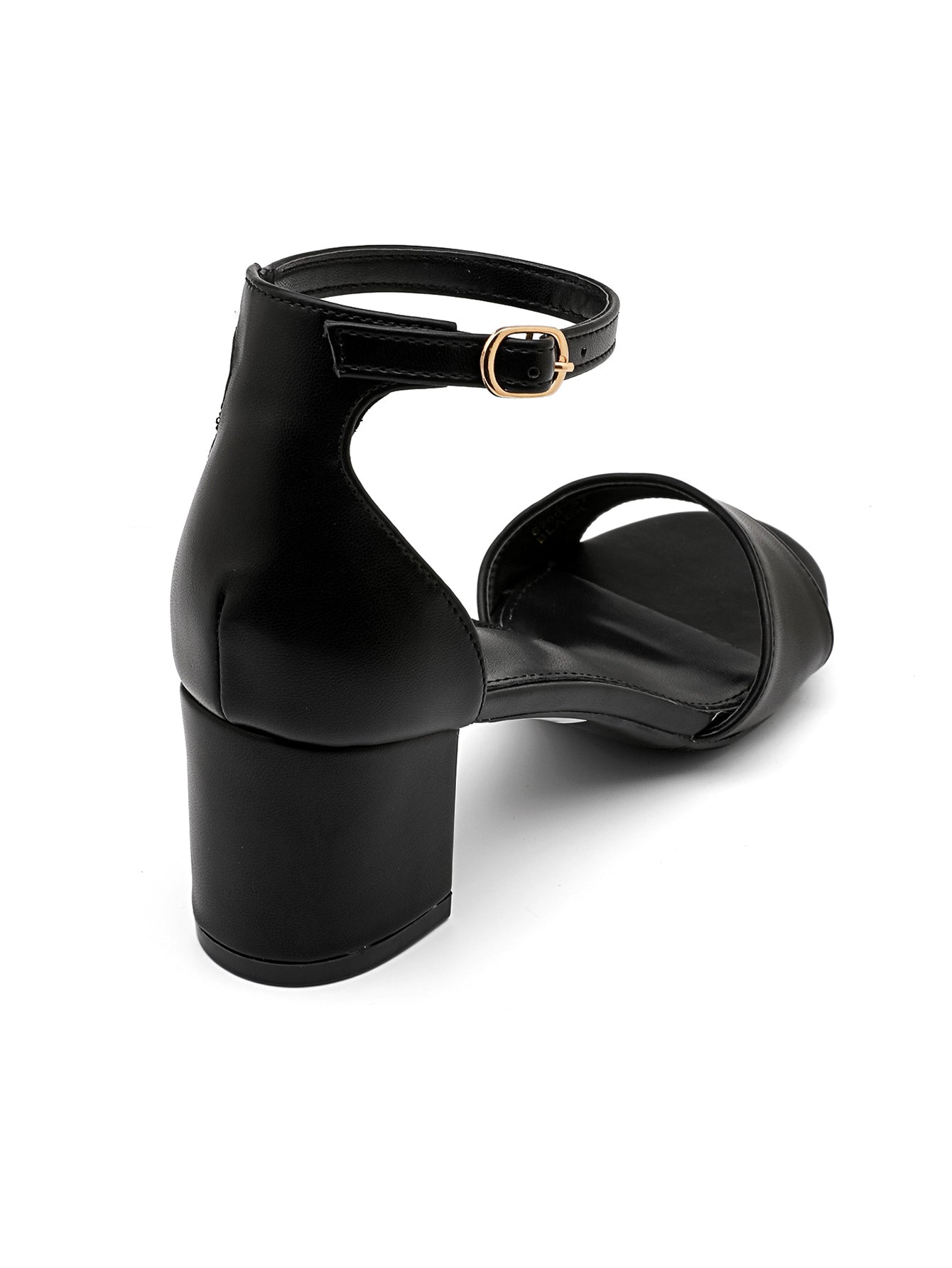 Aoife Ankle Strap Block Heel Sandal - Black