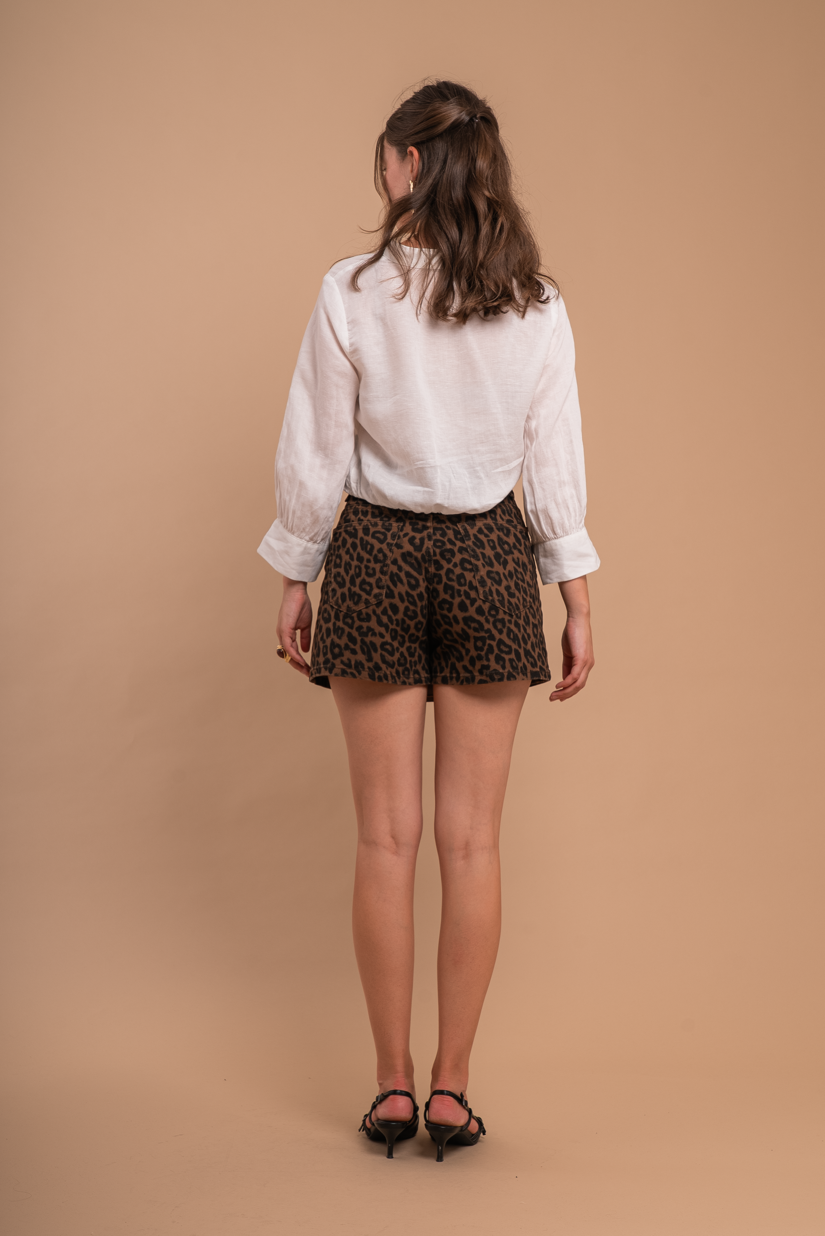 Dora Leopard Print Denim Skort