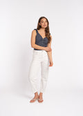 Alison Jean – White Barrel Leg Jean