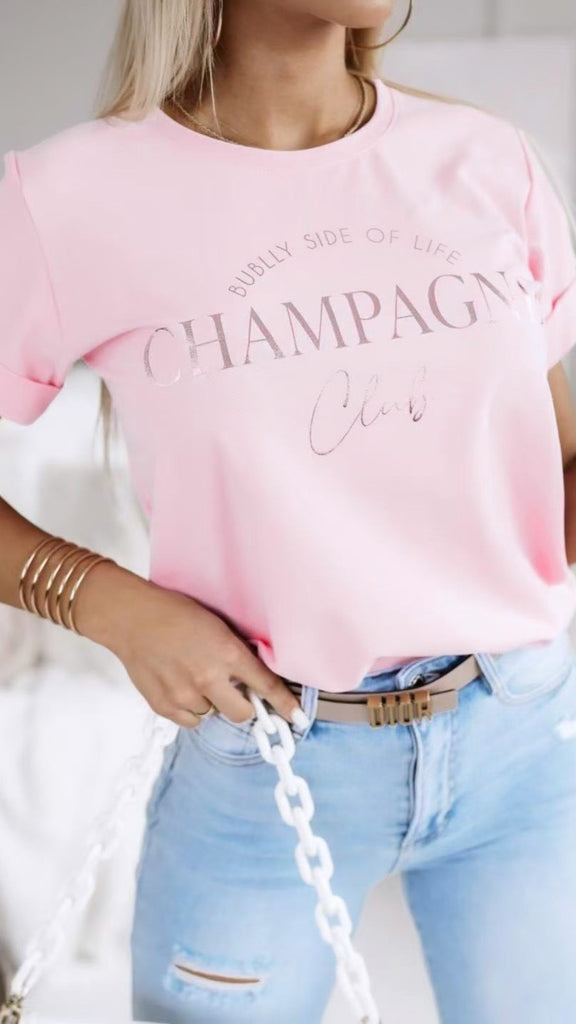 CHAMPAGNE TSHIRT PINK