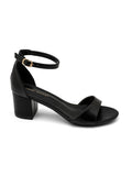 Aoife Ankle Strap Block Heel Sandal - Black