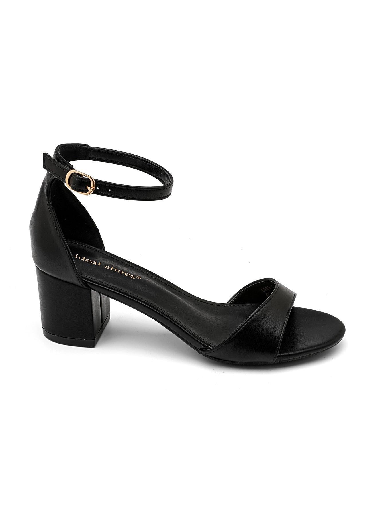 Aoife Ankle Strap Block Heel Sandal - Black