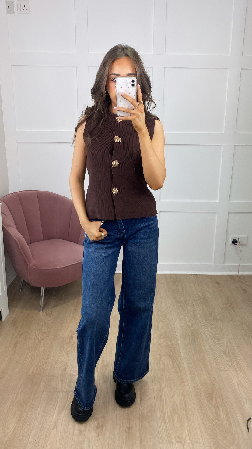 CALLIE BROWN KNIT WAISTCOAT