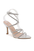 Betty Diamanté Strappy Heeled Sandal - Silver