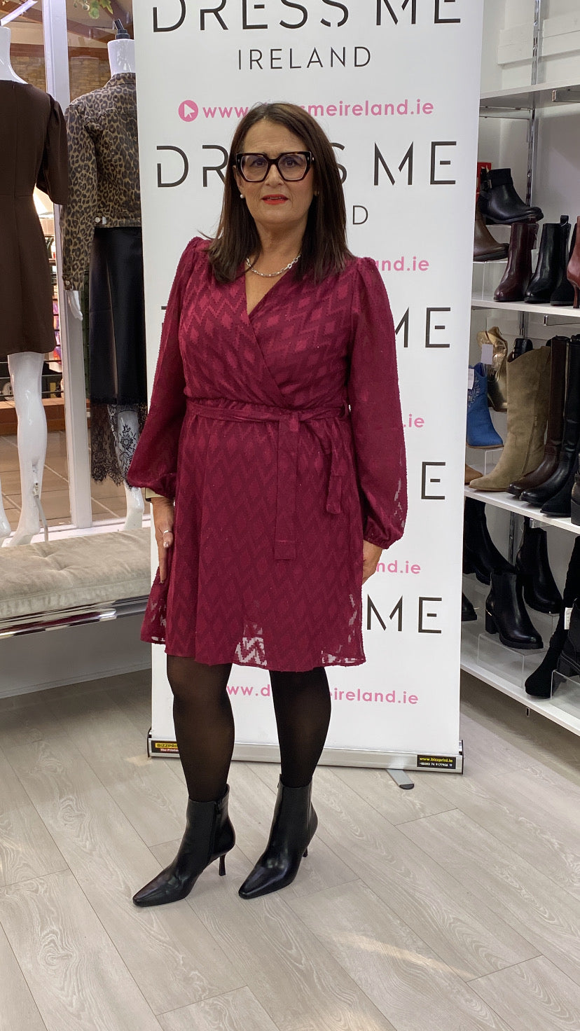 LAUREN DRESS - BURGANDY