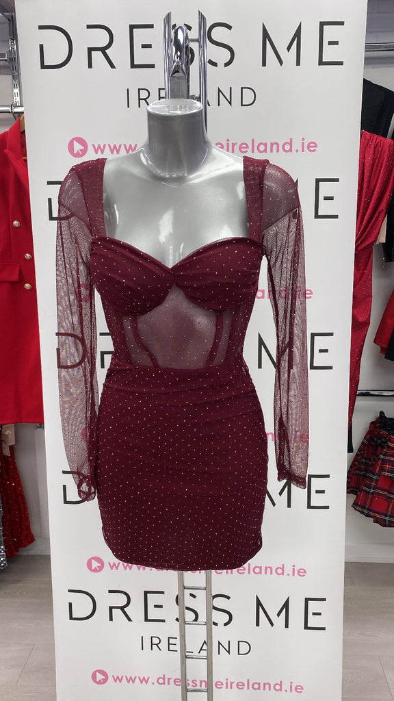 ERIN DRESS BURGANDY