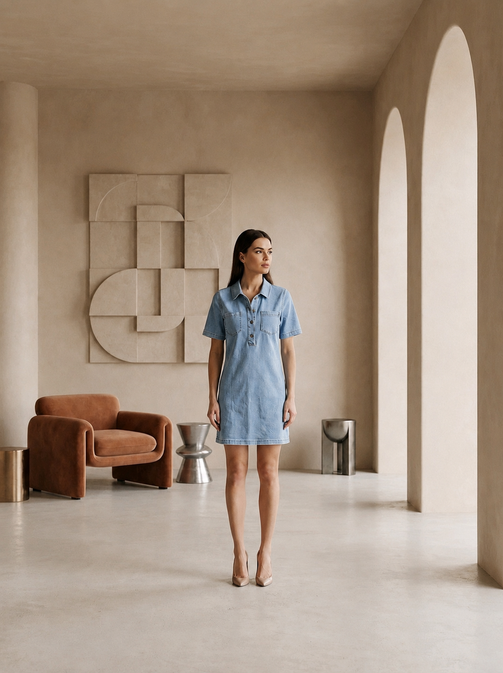Katie Dress – Light Wash Denim Shirt Dress