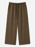 Rosie Wide-Leg Check Trousers – Brown & Black