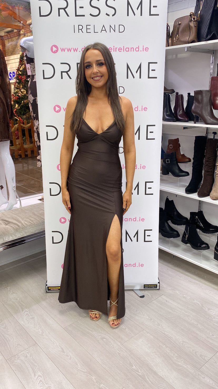 KIRSTY DRESS - BROWN