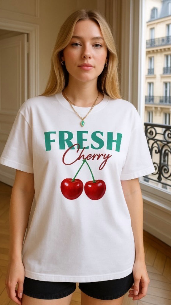 CHERRY TSHIRT WHITE
