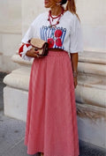 Izzy Red Gingham Maxi Skirt