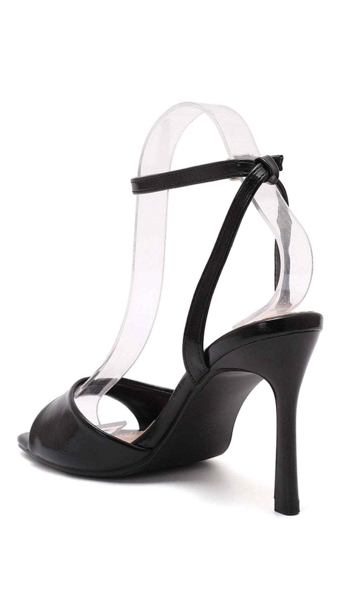 Gigi Black Ankle Strap Heel – Classic Open Toe Stiletto