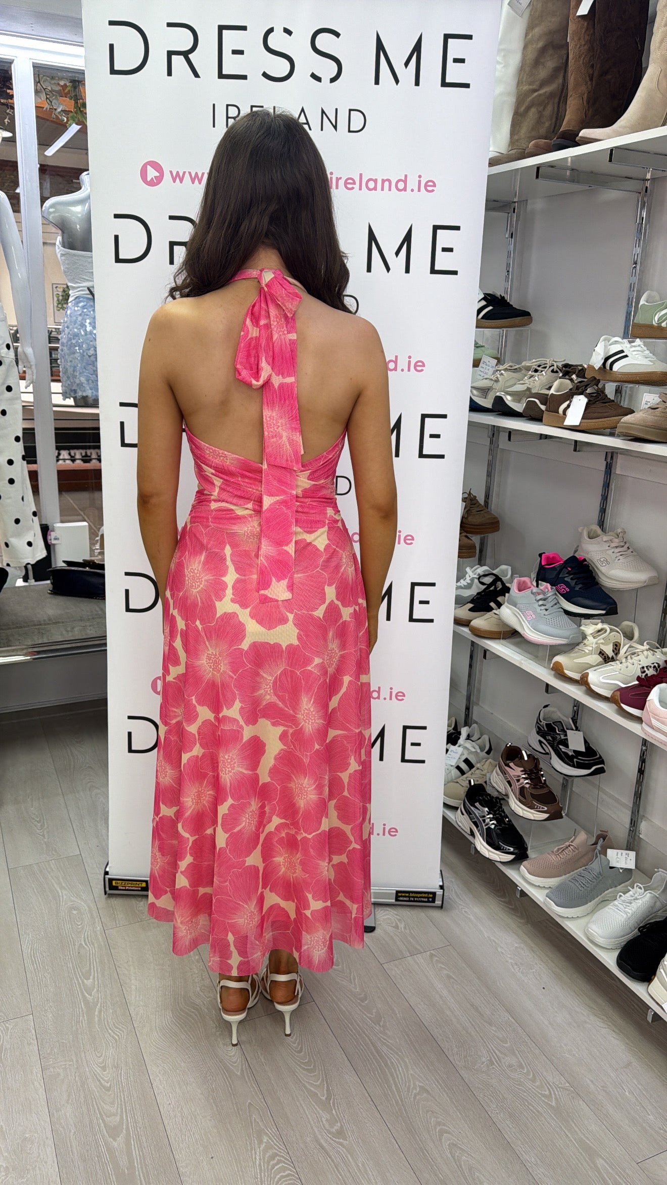 Miley Floral Halterneck Maxi Dress – Pink