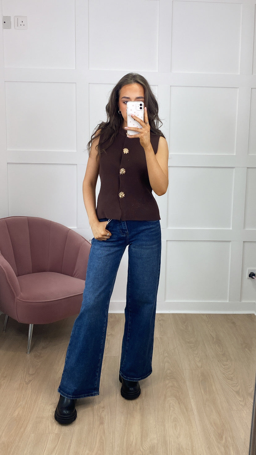 CALLIE BROWN KNIT WAISTCOAT