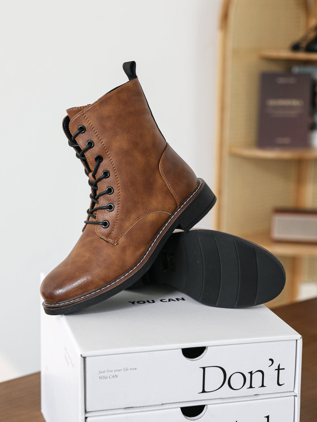 Grainne Lace-Up Ankle Boots – Camel