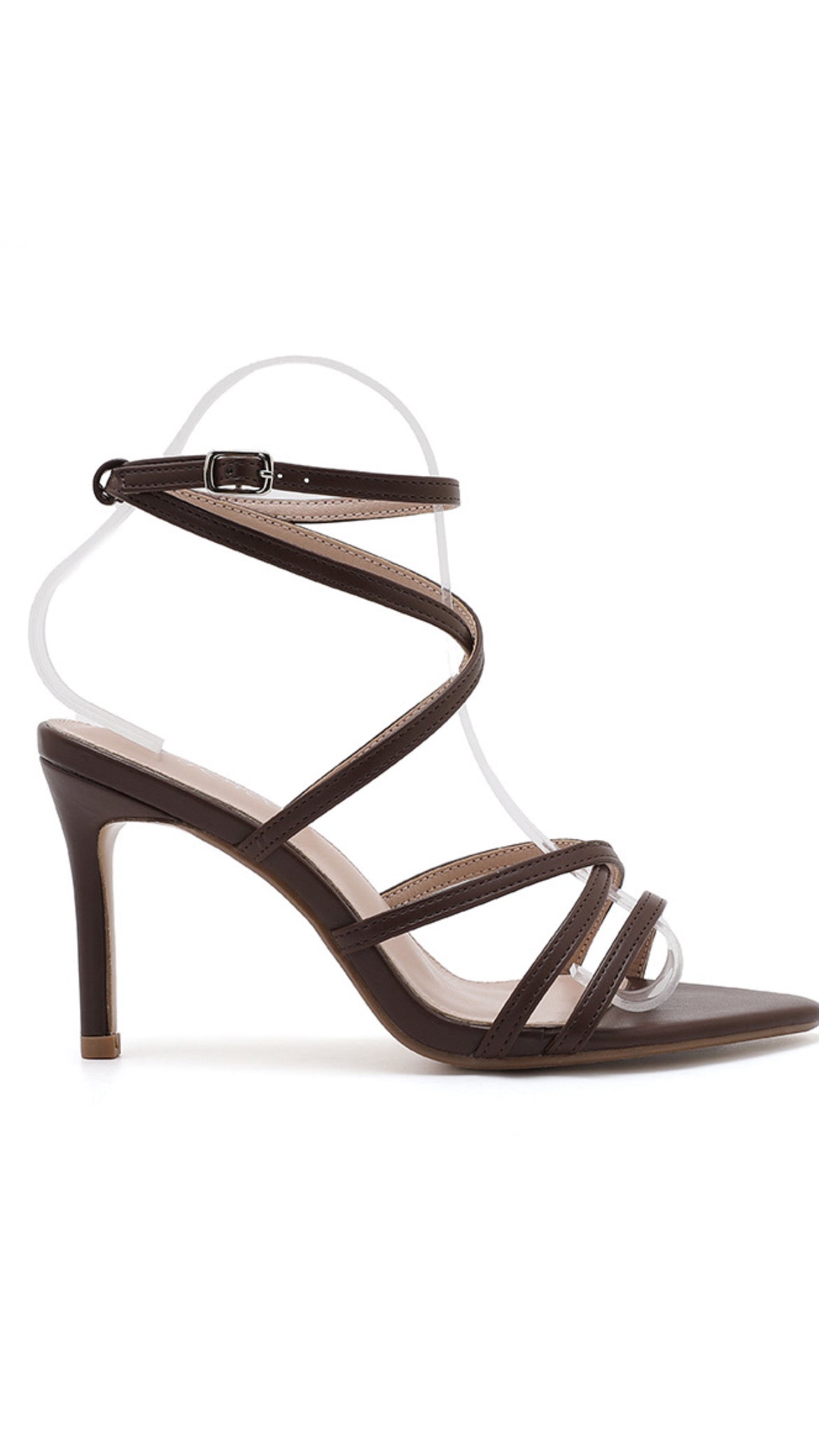 Alara Brown Strappy Heel – Timeless Stiletto Sandal