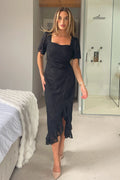 Heidi Girl in Mind Black Lace Midi Dress