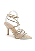 Betty Diamanté Strappy Heeled Sandal - Gold