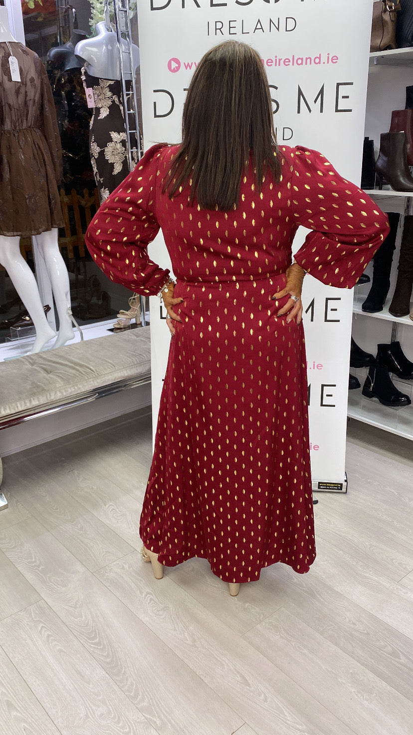 RIANA DRESS - BURGANDY