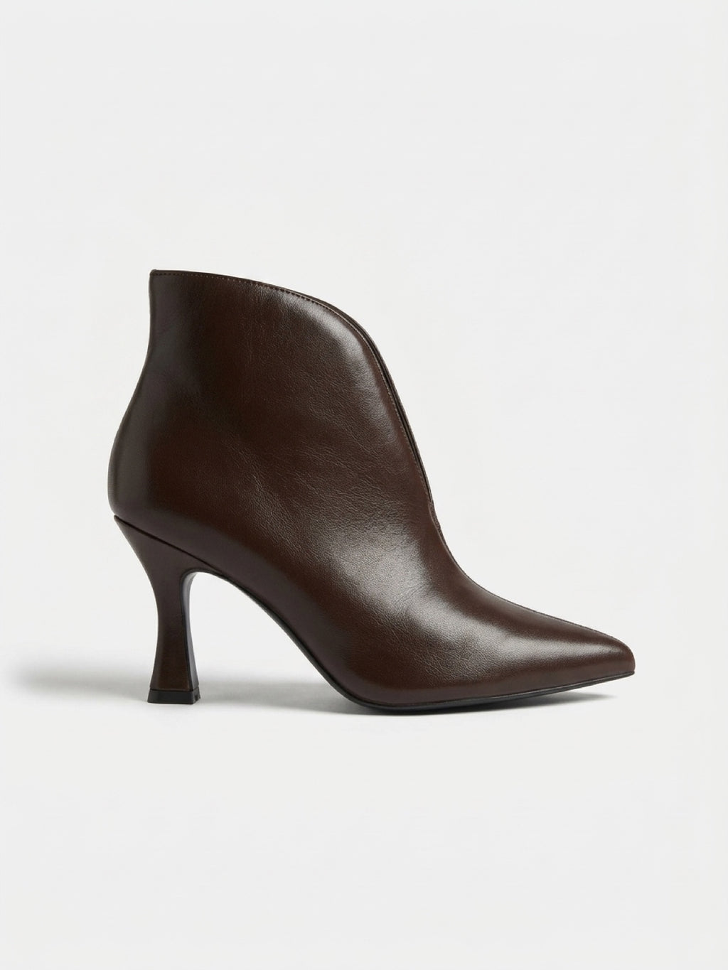 Cressida Pointed-Toe Heeled Ankle Boots – Brown