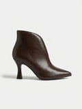 Cressida Pointed-Toe Heeled Ankle Boots – Brown