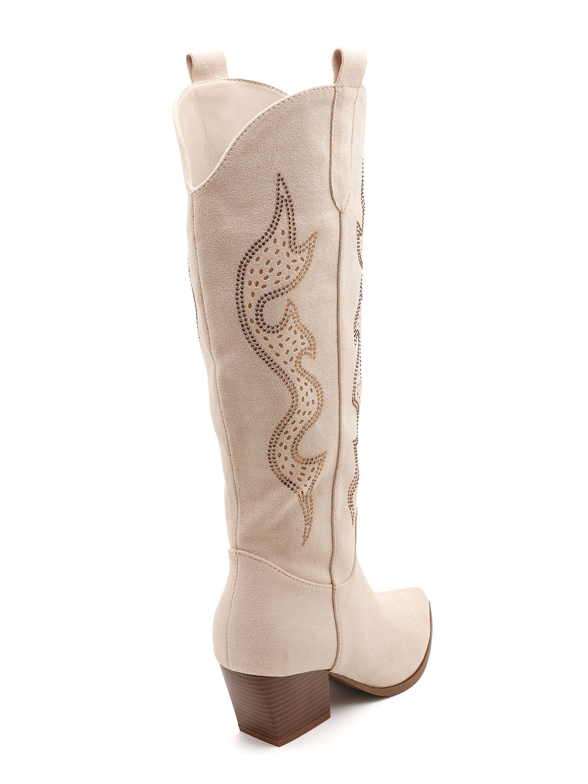 Cassidy Western Knee-High Cowboy Boots – Beige